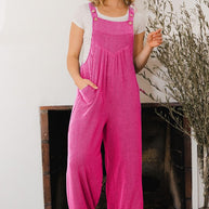 Knit Button Sling Jumpsuit