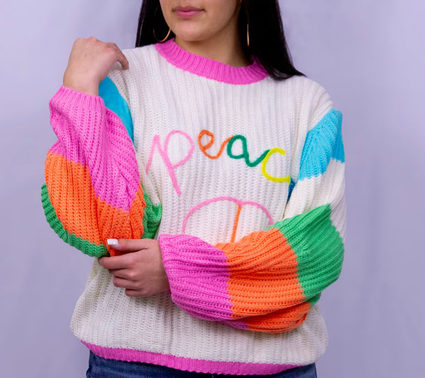 Peace Colorblock Sweater