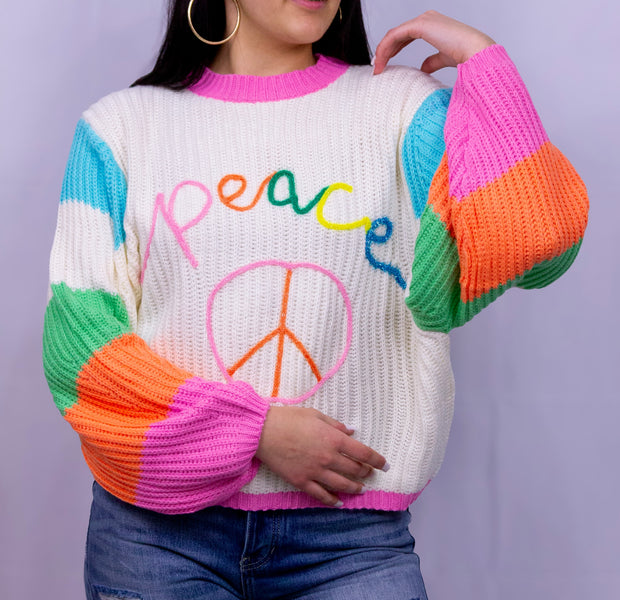 Peace Colorblock Sweater